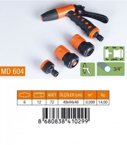 MD604 OTOMATİK TABANCA 4'LÜ SET 3/4